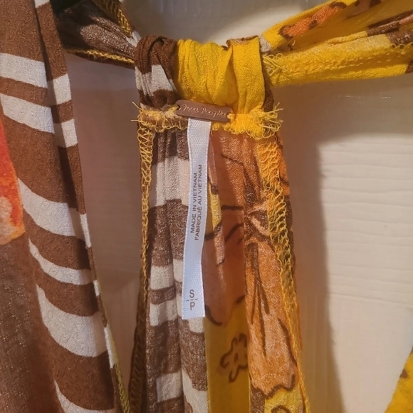 NWT Free People Mango Orange Brown Hot Tropics Tank Crop Top Blouse Size Small - Picture 5 of 6